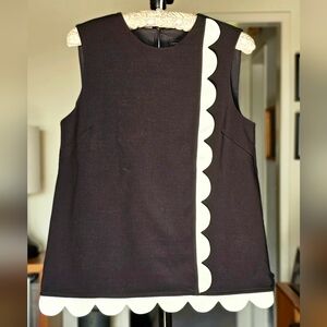 Victoria Beckham for Target Black & White Scallop Sleeveless Top